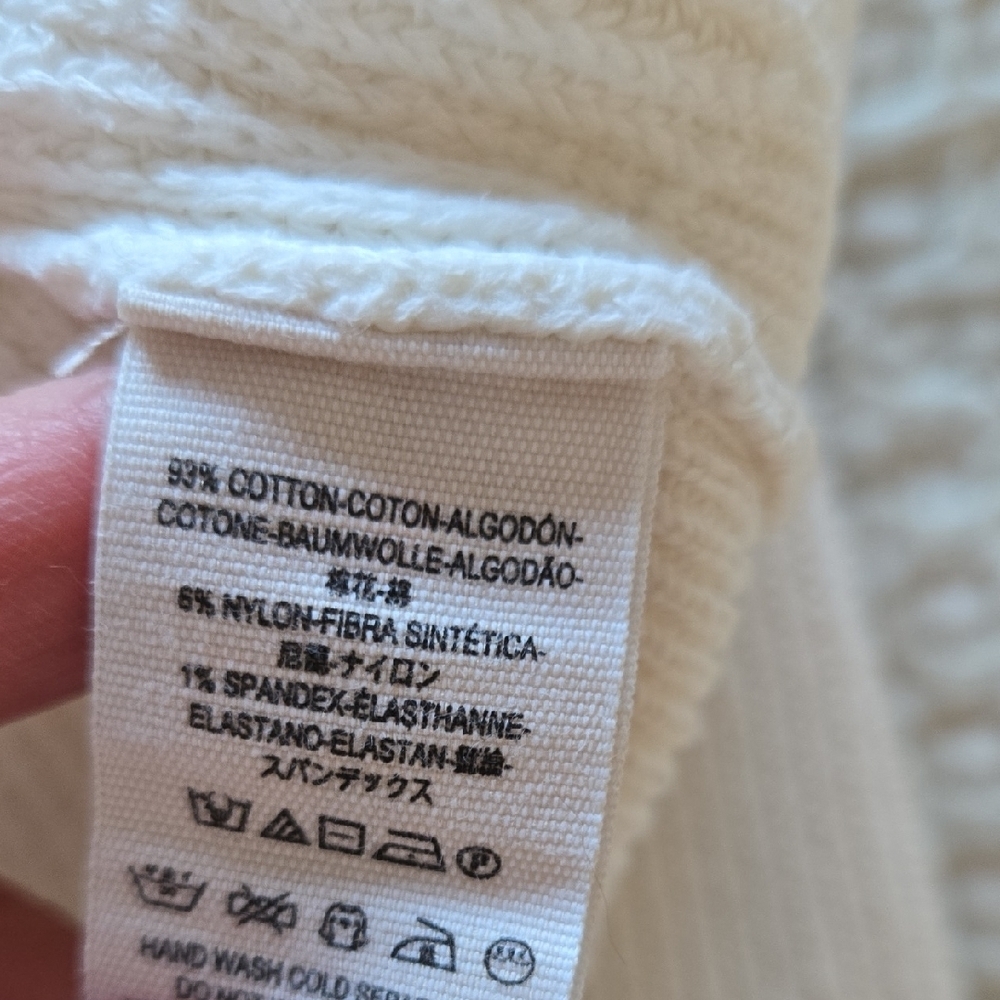 Free People Creamy White Ribbed Sweater, Normcore Minimalost Large - Picture 5 of 6